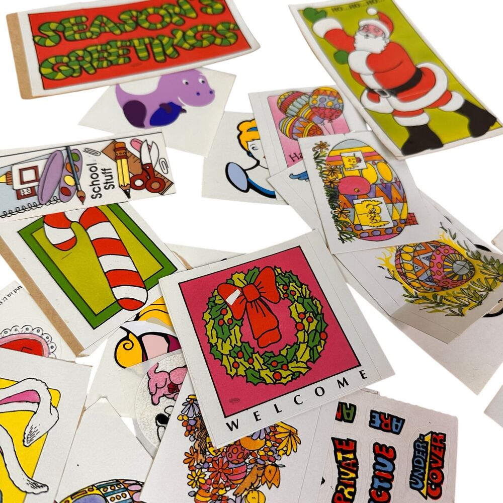 Huge Vintage Sticker Collection - Vintage Holiday Stickers 88 pieces - Picture 10 of 12